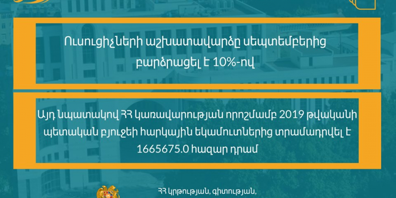 Зарплата учителей повысилась на 10%