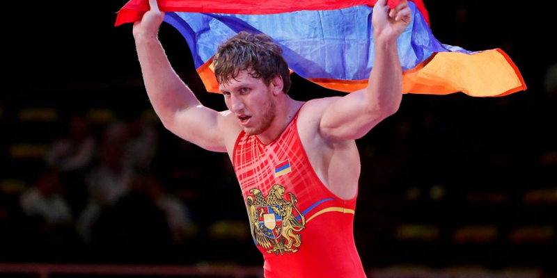 Artur Aleksanyan and Gevorg Gharibyan - European Champions, Karen Aslanyan - Bronze Medalist
