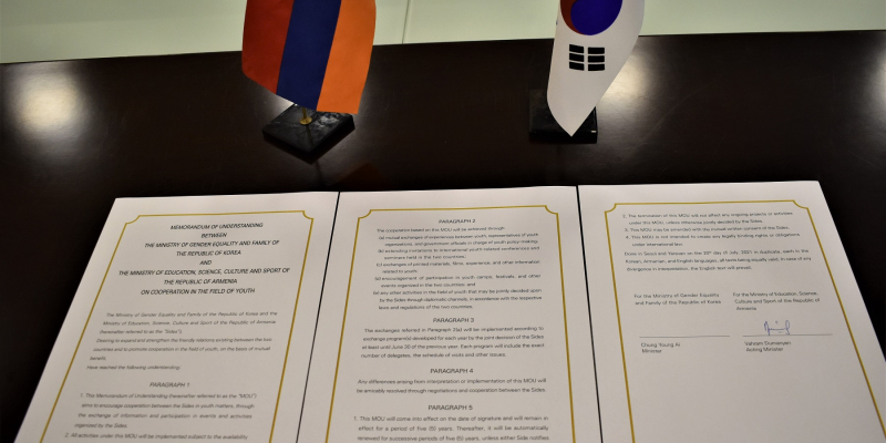 Подписан новый меморандум о взаимопонимании в области молодежи