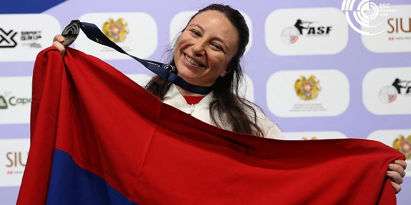 Հրաձիգ Էլմիրա Կարապետյանը՝ Երևանում անցկացվող Եվրոպայի առաջնության փոխչեմպիոն