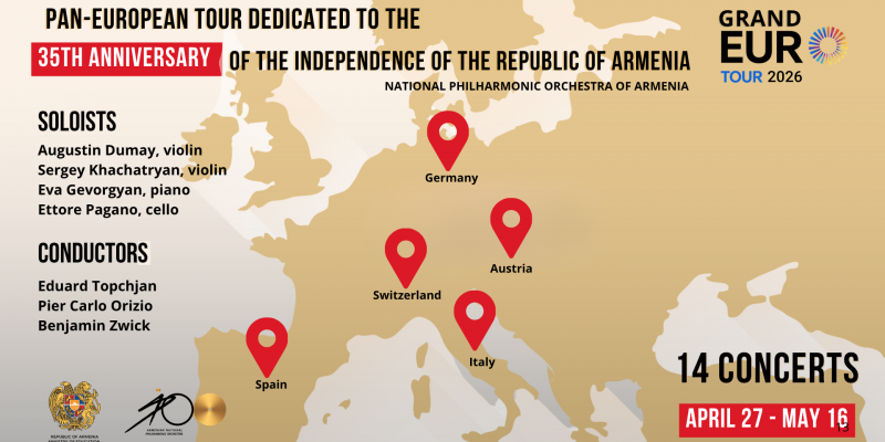 The Armenian National Philharmonic orchestra launches a pan-european tour dedicated to the 35th anniversary of the independence of Armenia