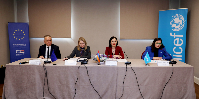 EU and UNICEF sign an agreement to boost the productive reforms of the RA education system